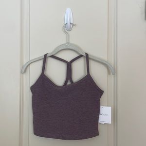 Beyond Yoga Slim Racerback Tank - Silverberry Heather / SM